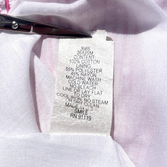 Sam TY Seersucker Ruffle Hem Pink White Stripped Skirt - Size 8 - Picture 8 of 9